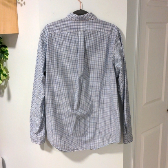 Ralph Lauren Men's dress shirt, XL, blue/white plaid, Oxford, button down - Picture 4 of 4